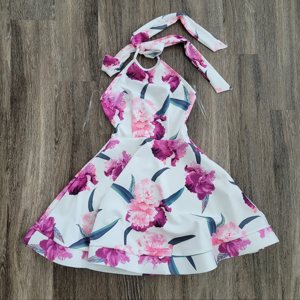January 7 Floral Halter Dress